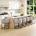 ClinQ 26" H Counter Height Bar Stools Set of 6, Modern Barrel Counter Stools by ExperienceExquisiteLife