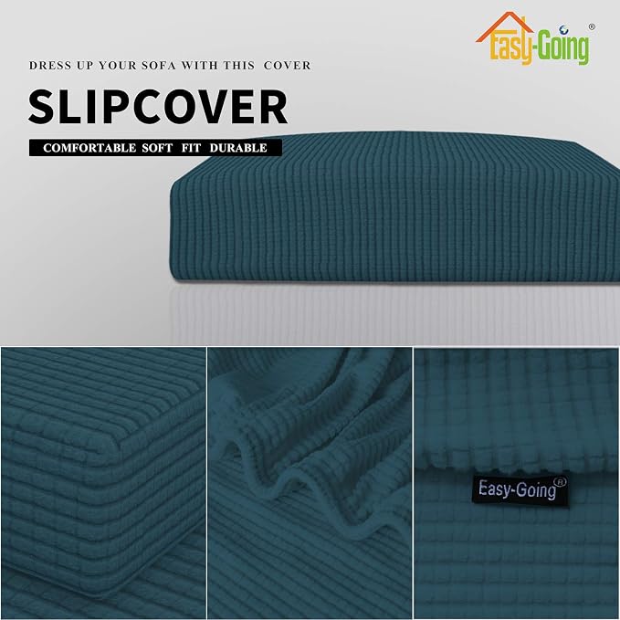 Easy-Going Stretch 1 Piece Loveseat Couch Cushion Cover - Image 3