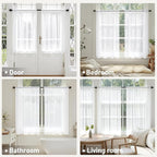 MIULEE 4 Panels White Short Sheer Curtains 24 Inch Length 42 x 24 Inches | - Image 5