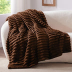 BEDELITE Ribbed Twin Blanket for Couch & Bed, Chocolate Brown, Warm Yet - Image 6