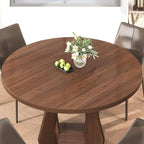 IBF Walnut Round Dining Table, Modern Wood Dinner Tables, Round Kitchen Table - Image 6