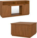 2-Piece Fluted Living Room Set Includes 31.5" Fluted Lift Top Coffee Table by PATIOCHIC