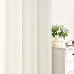 YoungsTex Ivory Linen Curtains 52X80 Inch Length 2 Panels - Image 7