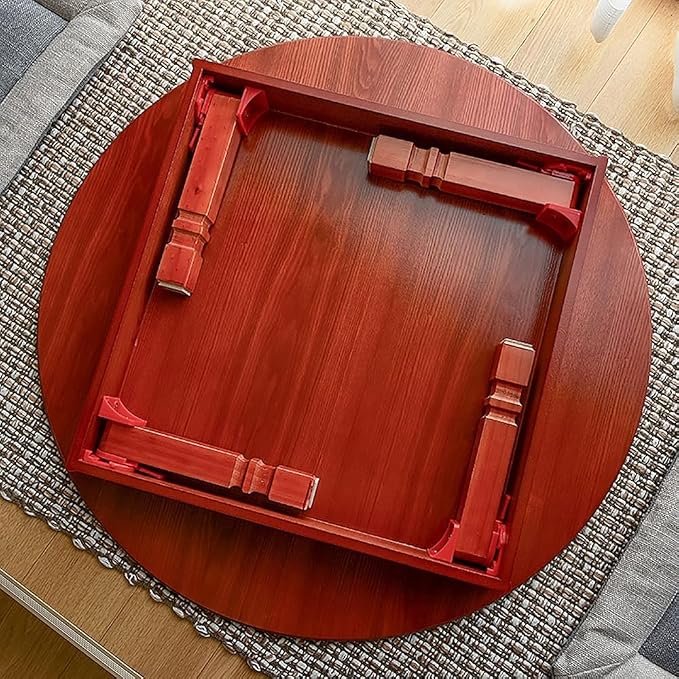 Folding Round Korean Printed Wooden Table – Multi-Use Low Table - Image 5