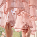 jinchan Ruffled Kitchen Valance Pom-Pom Voile Valance Curtains Sheer Shabby - Image 6