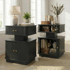 LED Nightstand Set of 2, Fluted Night Stand by Akmakm
