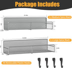 Magnetic Spice Rack for Refrigerator, 2 Pack Metal Magnetic Shelf Grey - Image 2