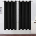 Black Thermal Blackout Curtains/52 x 72 Inch/Set of 2 Panels Room Darkening by Lemomo