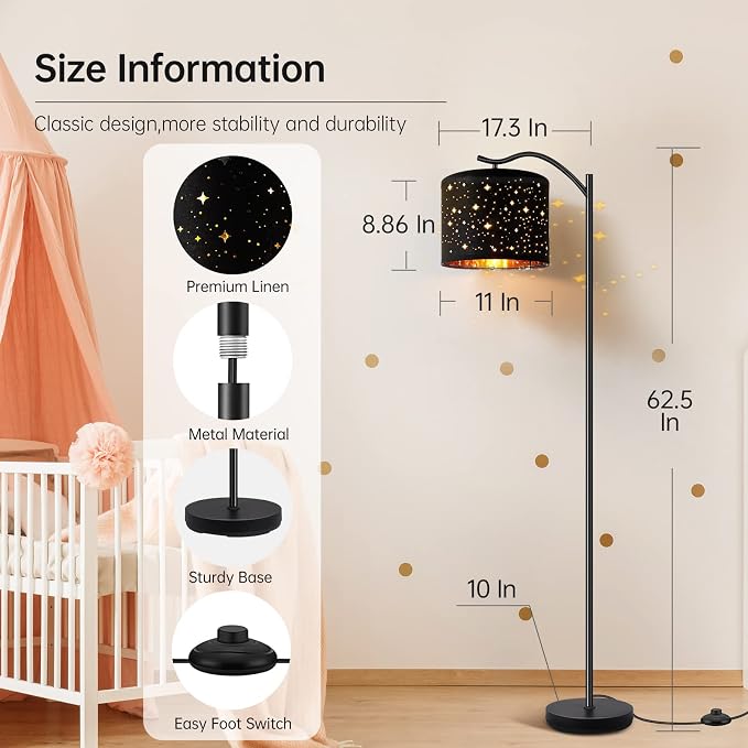 BoostArea Floor Lamp for Living Room, LED Arched Tall Modern Standing Lamp - Image 5