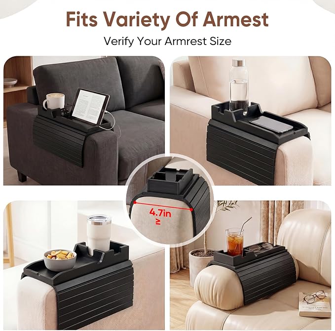 Bamboo Couch Arm Tray Table - Image 6