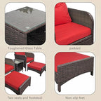 5 Pieces Outdoor Patio Wicker Chairs - Image 3