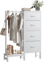 OLIXIS Dresser with Hanging Rack, 4 in 1 Storage Fabric Dresser by OLIXIS