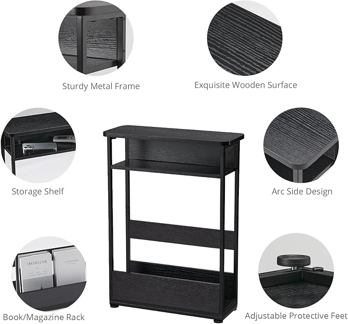 Narrow Side Table, 3-Tier Slim End Table - Image 5