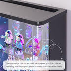 71" Tall Display Cabinet with Glass Doors, Rounded Curio Cabinet with Motion - Image 9