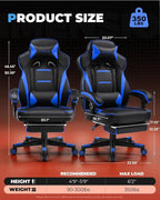 GTPLAYER Gaming Chair with Footrest, Big and Tall Game Chair 350lb Racing Style - Image 3