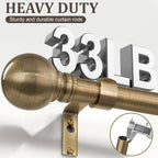 Antique Bronze Curtain Rods for Windows 66 to 120 Inch 1" Diameter Adjustable - Image 5