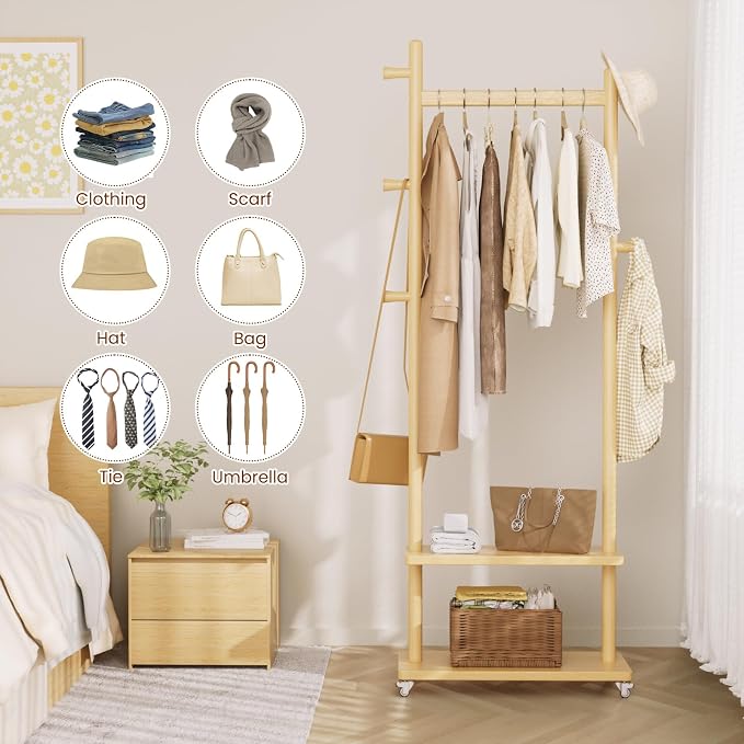 Taitiy Coat Rack Freestanding Clothing Rack - Image 3