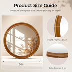Round Wood Mirror for Wall, 36 Inch Circle Decorative Mirror - Image 8