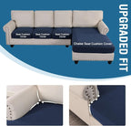 H.VERSAILTEX Sectional Couch Covers 4 Pieces Sofa Seat Cushion Covers L Shape - Image 4