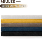 MIULEE Yellow Chenille Couch Throw Pillow Covers, 20x20 | Set of 2, Soft - Image 8