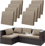CALBODE 8Pcs Outdoor Stretch Cushion Covers, Waterproof Outdoor Chair Cushion by CALBODE