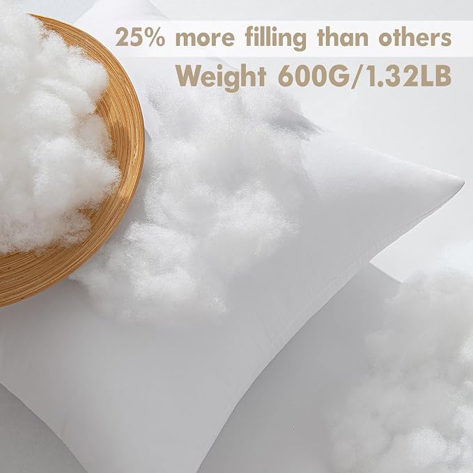 MIULEE 20x20 Pillow Inserts 4 Pack, 100% Virgin Fiber Filling Throw Pillows | - Image 3
