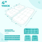 DANGHOOGY Wicker Chair Cushions, Waterproof Outdoor Loveseat Cushions - Image 2