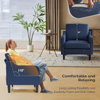 VINGLI Modern Accent Chairs Set of 2, Upholstered Sofa Chair Reading Chair - Image 7