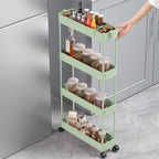 SPACELEAD 2-piece Set Slim Storage Cart 3 Tier, Bathroom Organizer Rolling - Image 5