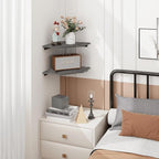 Homode Corner Shelf Wall Mount, Cable Box, Wood Hanging Storage Shelf Organizer - Image 9