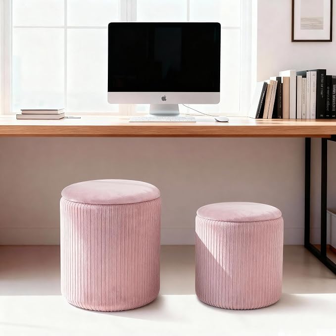 CAROLMADE Set of 2 Round Ottoman - Image 5