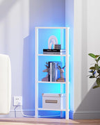 TUTOTAK Corner Shelf, 4-Tier Corner Bookshelf - Image 9