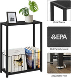 Homleke Narrow Side Table with Magazine Holder, Skinny End Table Perfect - Image 5