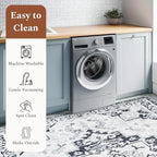 Rugflix 6x9 Area Rugs for Living Room, Washable Light Grey Large Rug | Machine - Image 5