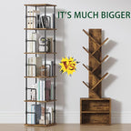 5-Tier Rotating Bookshelf, Freestanding Corner Bookshelf, 360° Spinning - Image 7