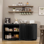 Brafab Buffet Cabinet, Wood Fluted Credenza - Image 6