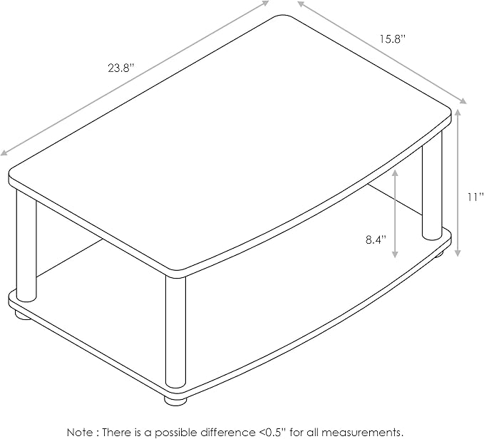 Furinno TURN-N-TUBE TV Riser Stand, 2-Tier Small Elevated No Tools TV Stand - Image 6