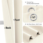 MIULEE Blackout Curtains for Bedroom 2 Panels 40 x 84 Inch Long Beige White | - Image 4