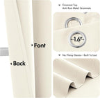 MIULEE Blackout Curtains for Bedroom 2 Panels 40 x 63 Inch Long Beige White | - Image 4