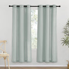 NICETOWN Sage Green Thick Linen Curtains 72" Length, Grommet Privacy Window by NICETOWN