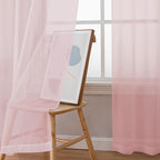 Simplebrand Blush Sheer Curtains 84 Inches Long, Light Filtering Rod Pocket - Image 3
