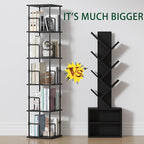 5-Tier Rotating Bookshelf, Freestanding Corner Bookshelf Industrial Style - Image 7