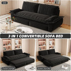 KEIKI 73.2" Queen Sleeper Sofa Bed, 3-in-1 Convertible Pull Out Couch - Image 3