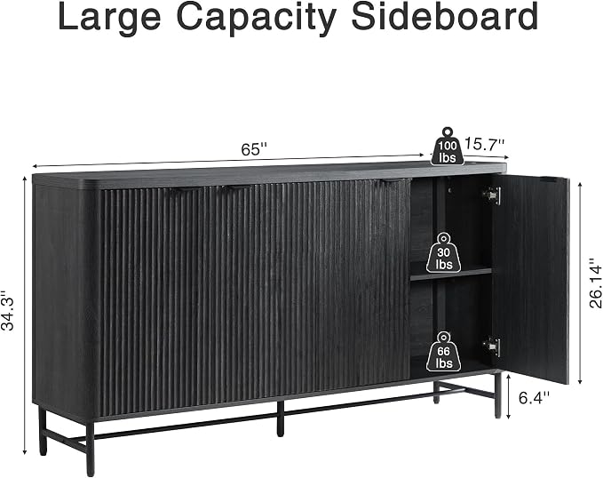 Fatmok 65" Large Sideboard Buffet Cabinet - Image 2