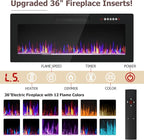PRETZI Fireplace TV Stand with 36" Fireplace Up to 90" TVs, Remote Control - Image 4