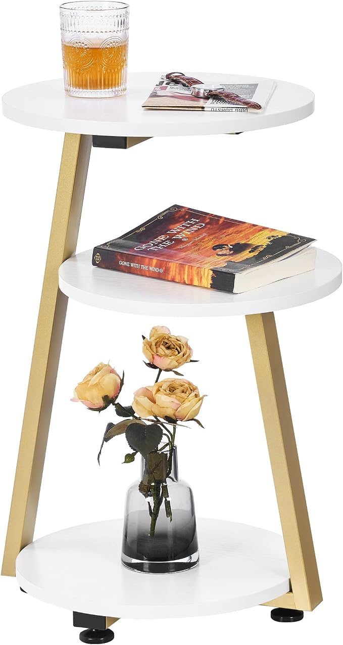 BEWISHOME Round End Table Side Table by BEWISHOME