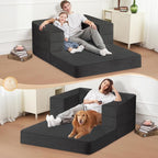Futon Sofa Bed with Pillow, 3-in-1 Sleeper Sofa Bed with Removable Cover - Image 5