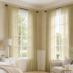 MIULEE Gold Sheer Curtains 90 Inches Long 4 Panels 42 x 90 Inches | Light - Image 2