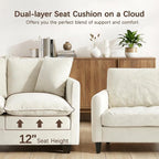Loveseat Sofa with Ottoman, Comfy Chenille Small Couch - Image 4