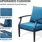 4 Piece Outdoor Patio Furniture Set, Oversized Metal Conversation Set - Image 4